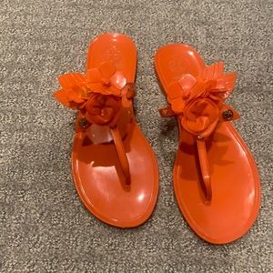 Orange Tory Burch Jelly blossom thong sandal 8